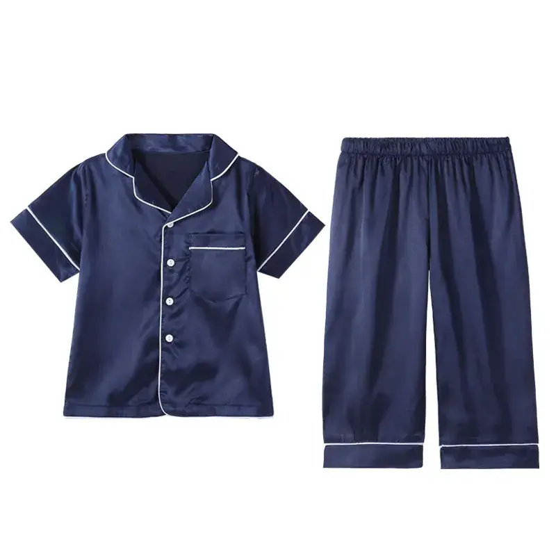 Girls Pajama Set White Silk Spring Autumn Lightweight - Image 3