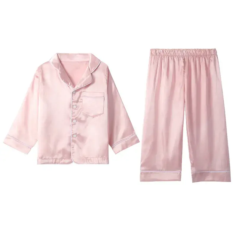 Girls Pajama Set White Silk Spring Autumn Lightweight - Image 5