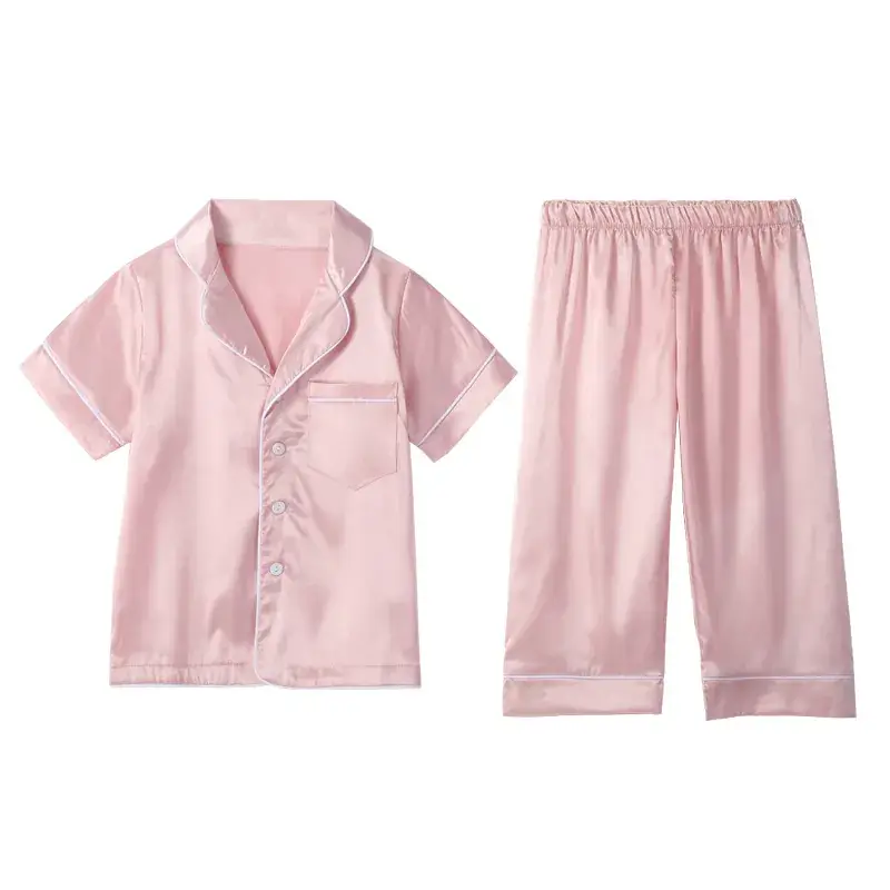Girls Pajama Set White Silk Spring Autumn Lightweight - Image 6
