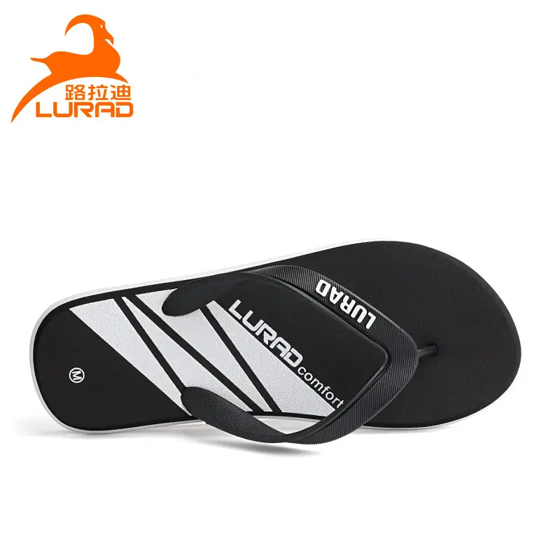 Men's Black Striped Flip Flops Summer Sandals - Image 6