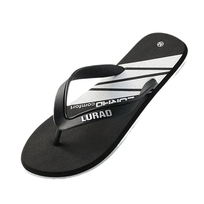 Men's Black Striped Flip Flops Summer Sandals - Image 7