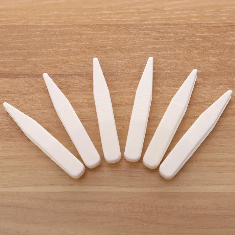 Double Eyelid Tweezers White Plastic Non-Slip Mask Clip — feature 5