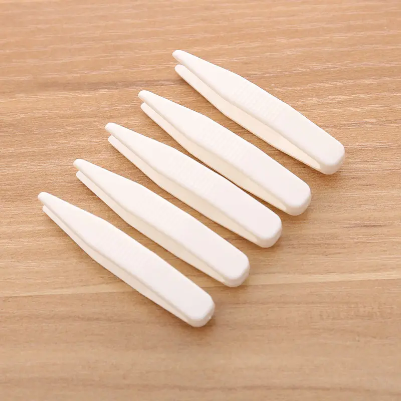 Double Eyelid Tweezers White Plastic Non-Slip Mask Clip — feature 6