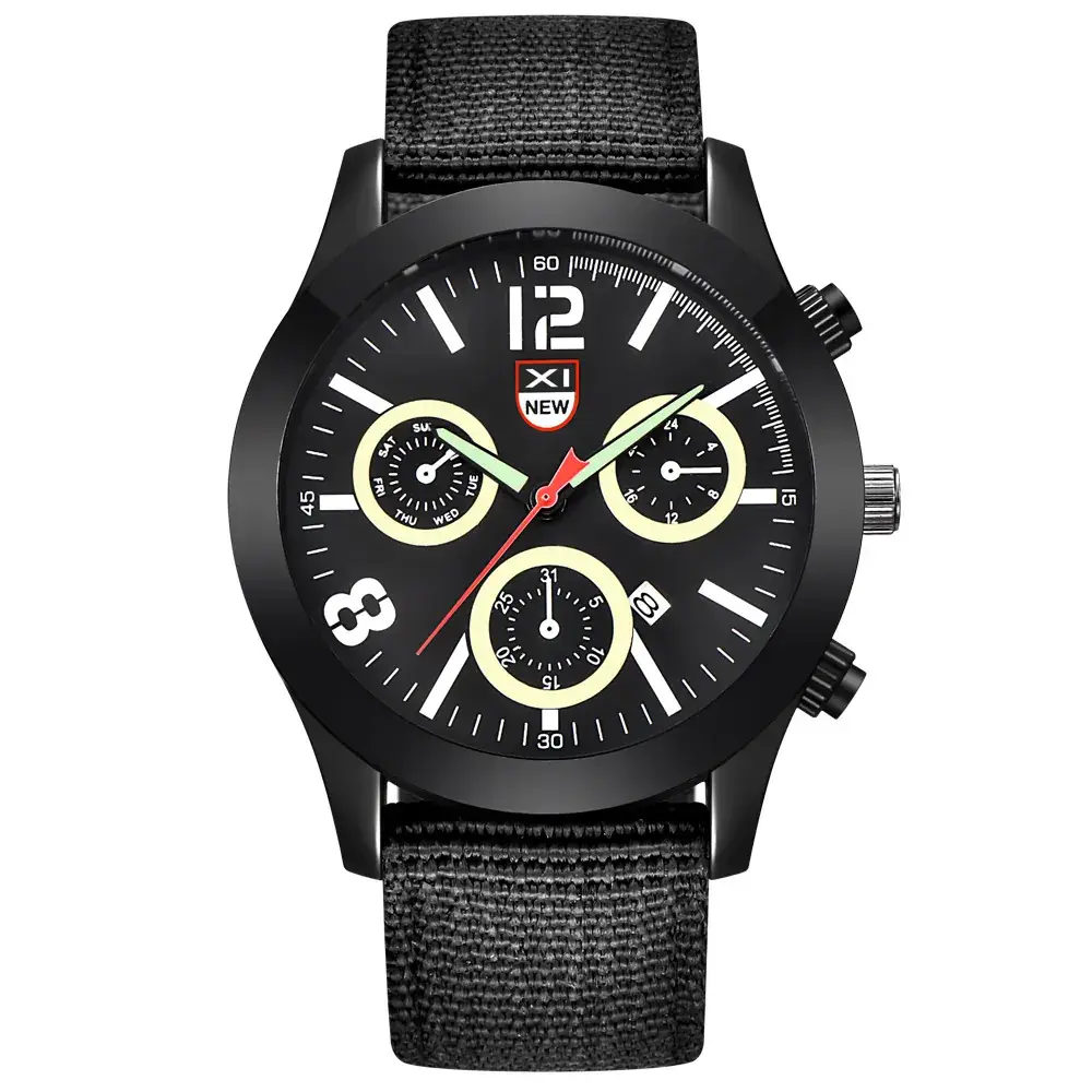 Men's XINEW Chronograph Watch Black Orange Strap - Image 37