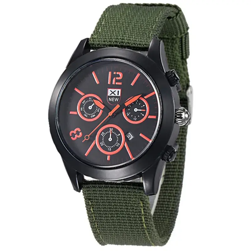 Men's XINEW Chronograph Watch Black Orange Strap - Image 10