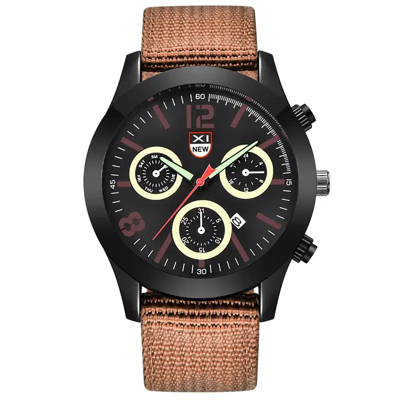 Men's XINEW Chronograph Watch Black Orange Strap - Image 27