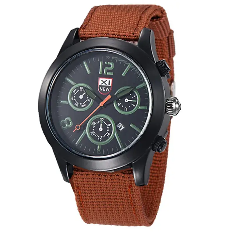 Men's XINEW Chronograph Watch Black Orange Strap - Image 29