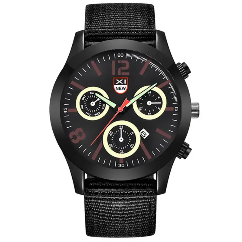 Men's XINEW Chronograph Watch Black Orange Strap - Image 3