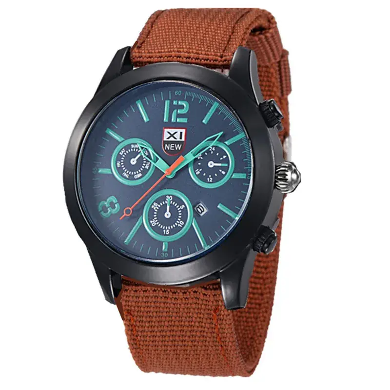Men's XINEW Chronograph Watch Black Orange Strap - Image 30
