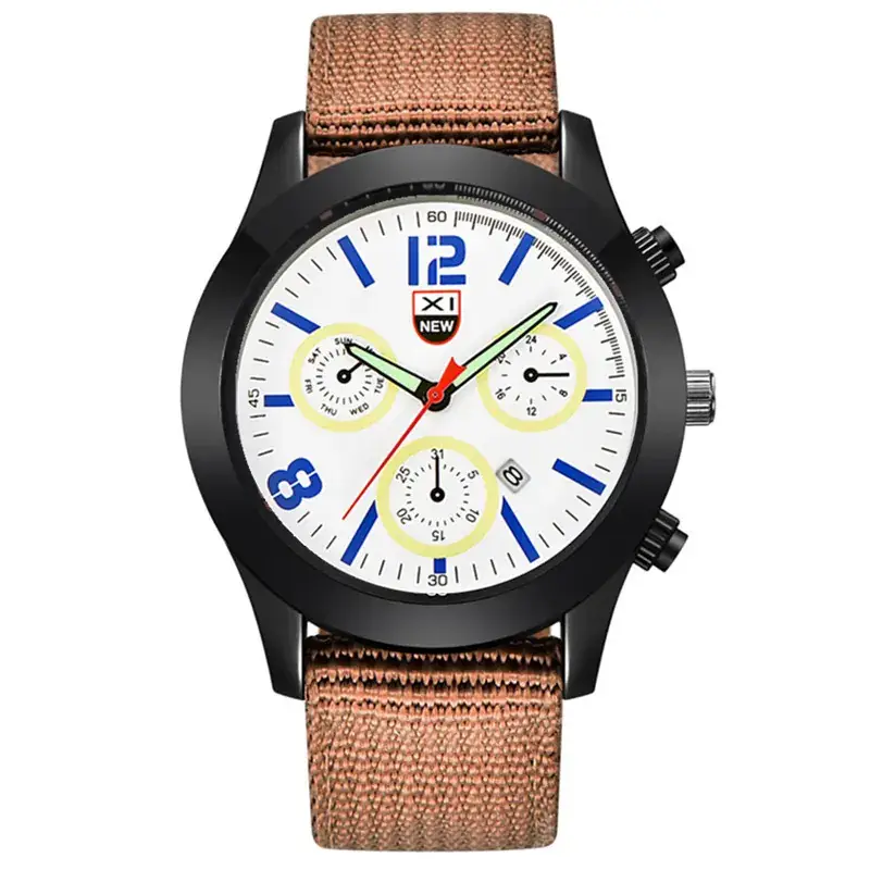 Men's XINEW Chronograph Watch Black Orange Strap - Image 31