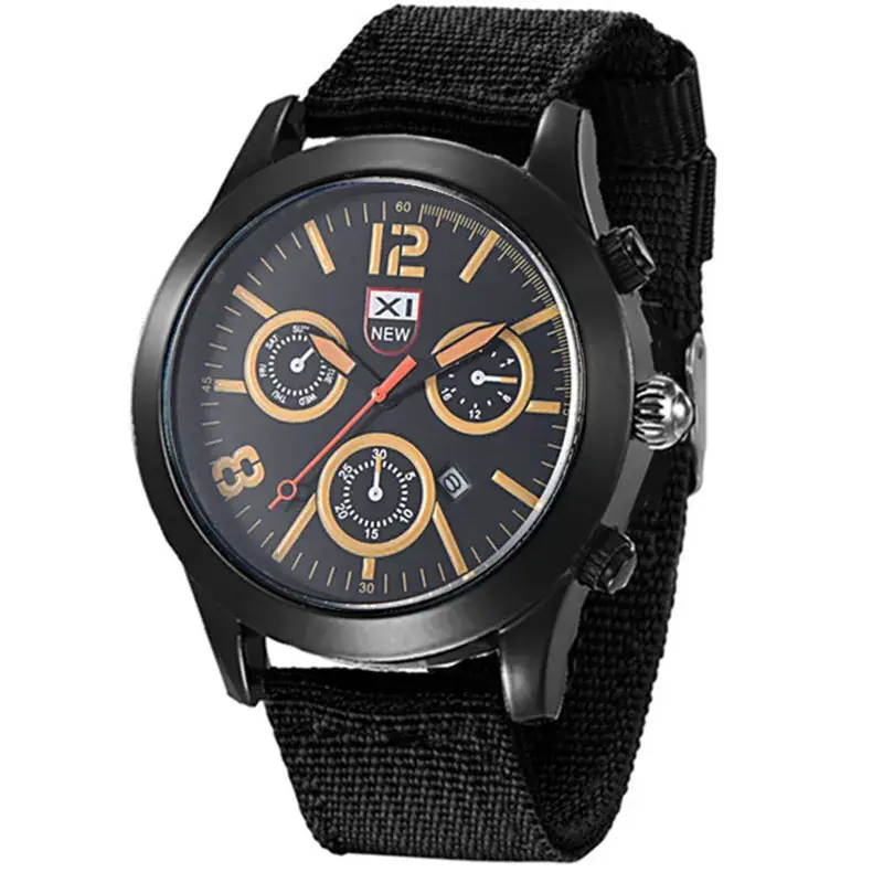 Men's XINEW Chronograph Watch Black Orange Strap - Image 4