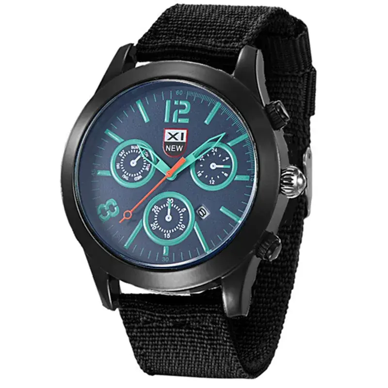 Men's XINEW Chronograph Watch Black Orange Strap - Image 6