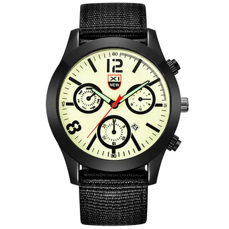 Men's XINEW Chronograph Watch Black Orange Strap - Image 8