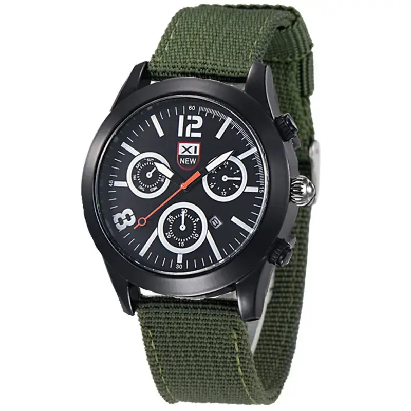 Men's XINEW Chronograph Watch Black Orange Strap - Image 9
