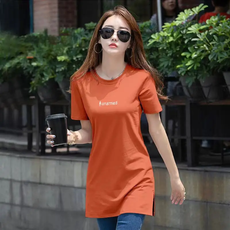 Black Printed Short Sleeve T-Shirt for Women 95 Cotton - Image 4