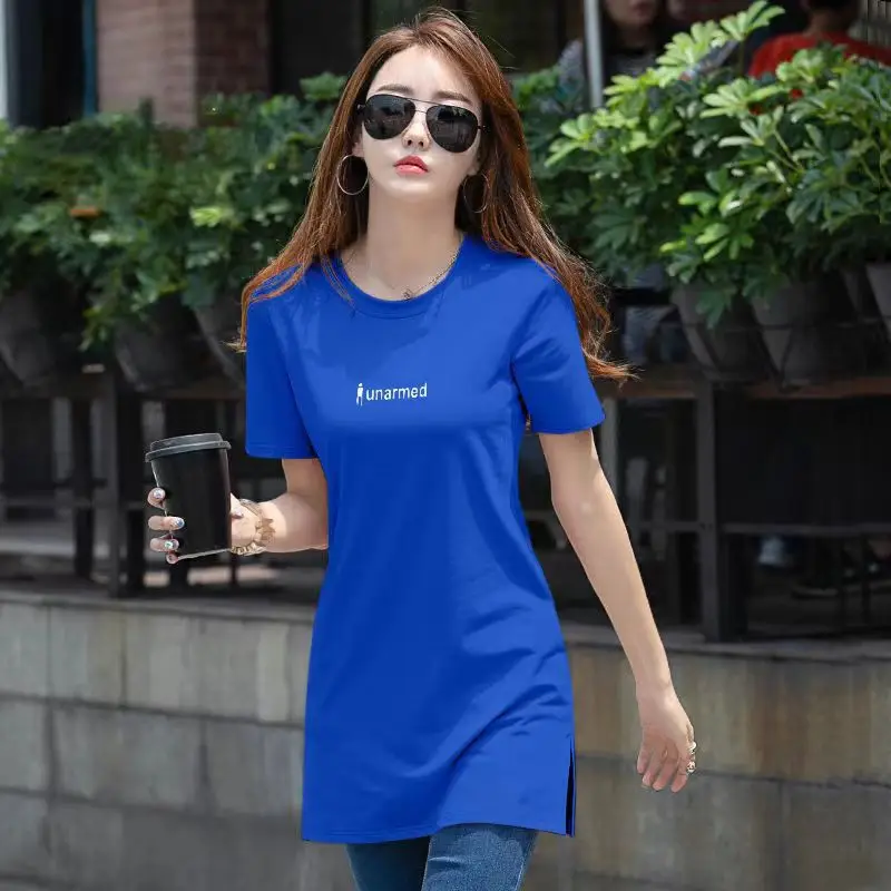 Black Printed Short Sleeve T-Shirt for Women 95 Cotton - Image 6