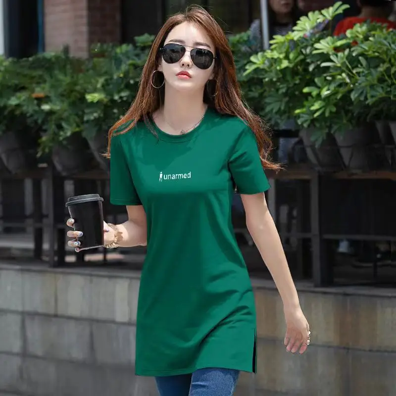 Black Printed Short Sleeve T-Shirt for Women 95 Cotton - Image 5