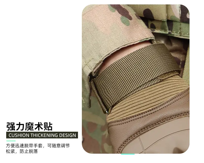 Tactical Full Finger Gloves Brown Leather Motorcycle Use — feature 16