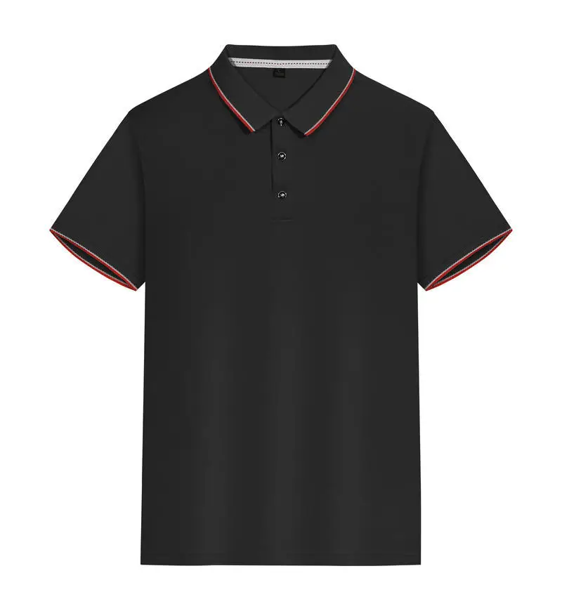 Light Blue Mesh Polo Shirt Short Sleeve Business Wear - Image 3