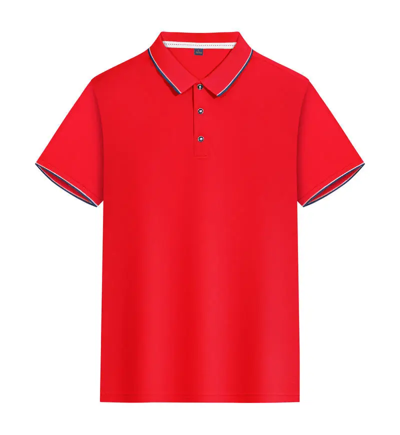 Light Blue Mesh Polo Shirt Short Sleeve Business Wear - Image 4