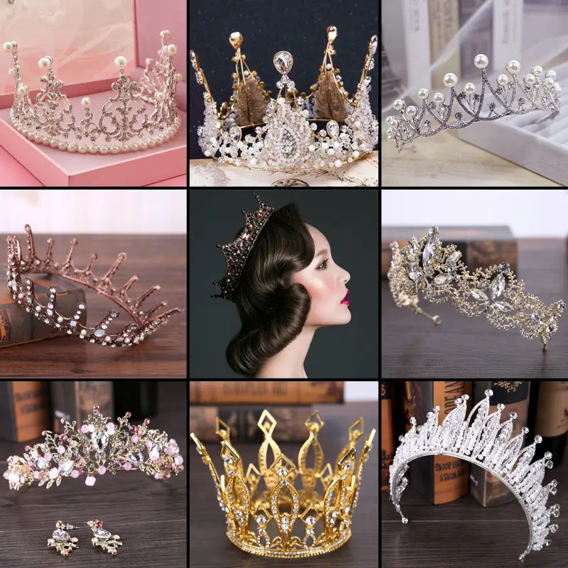 White Rose Crown Tiara for Bridal & Photo Wear