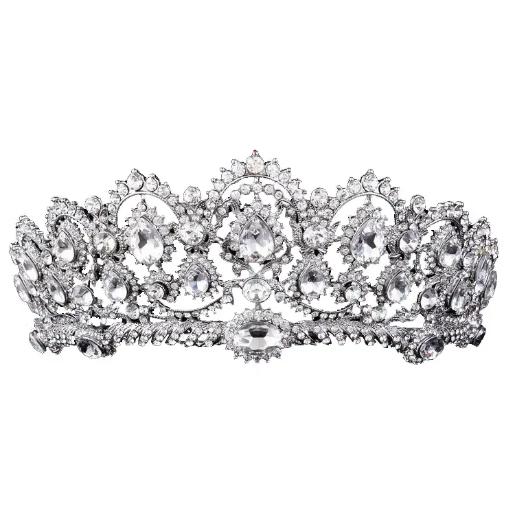 White Rose Crown Tiara for Bridal & Photo Wear
