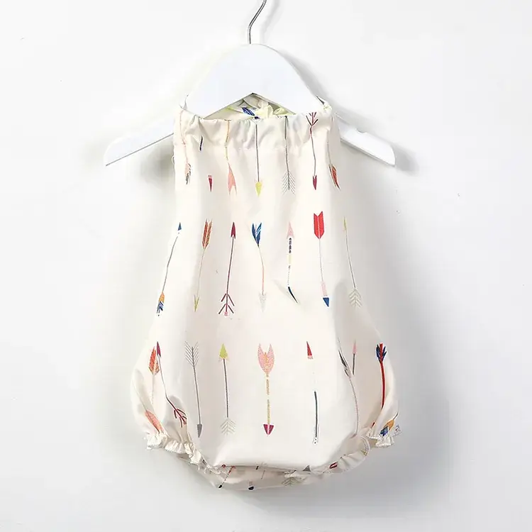 Printed Halter Baby Romper for Girls Coral Deer Pattern - Image 2