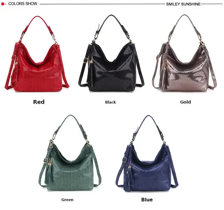 Red Snake Pattern Women's Shoulder Bag 30x31x15cm — feature 1