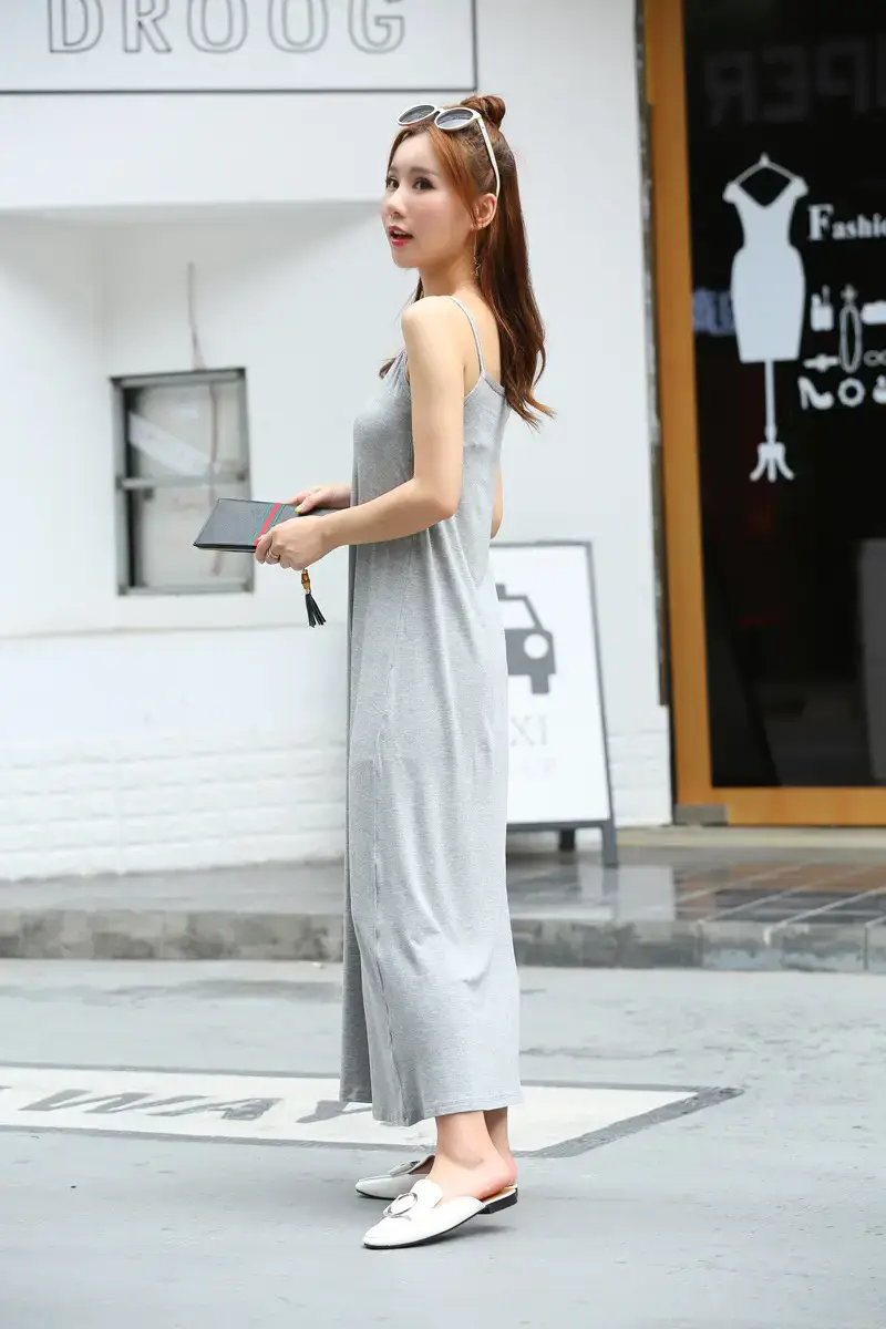 Women's Long Grey Base Skirt Ankle Length - Image 9