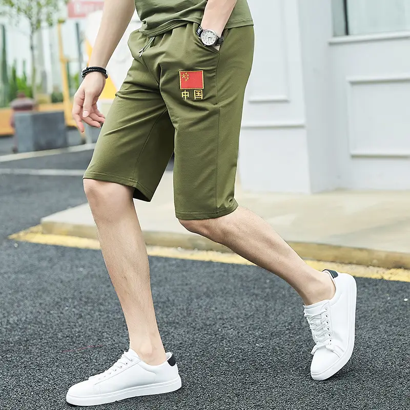 Sports Men's Black Capri Shorts with Logo