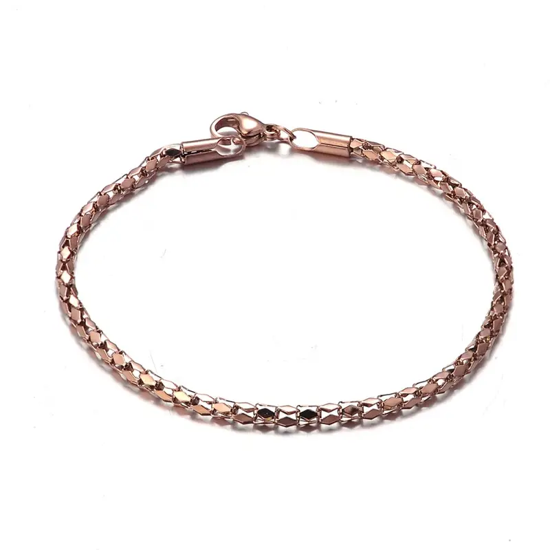 Rose Gold Round Mesh Bracelet for Women - Image 4