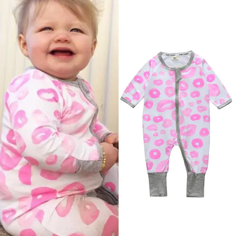 Pink Star Print New Baby Jumpsuit Cotton Romper