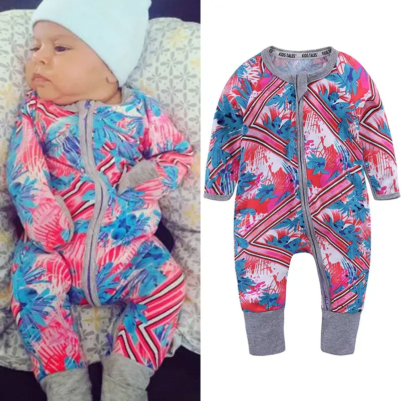 Pink Star Print New Baby Jumpsuit Cotton Romper
