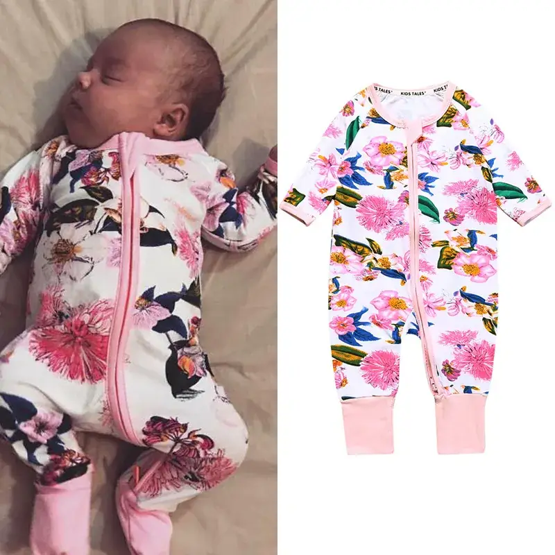Pink Star Print New Baby Jumpsuit Cotton Romper