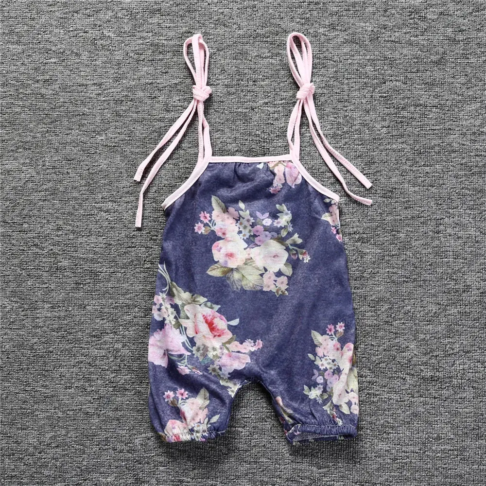 Ins European and American new children's sleeveless tassel printed infant jumpsuit romper - Image 3