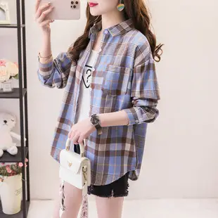 Women Cotton Plaid Half Sleeve Shirt 2021 Spring Summer — feature 14