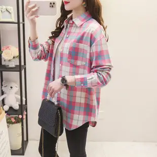 Women Cotton Plaid Half Sleeve Shirt 2021 Spring Summer — feature 26