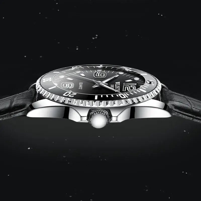 Swiss Quartz Men's Waterproof Sports Watch Black Dial - Image 7