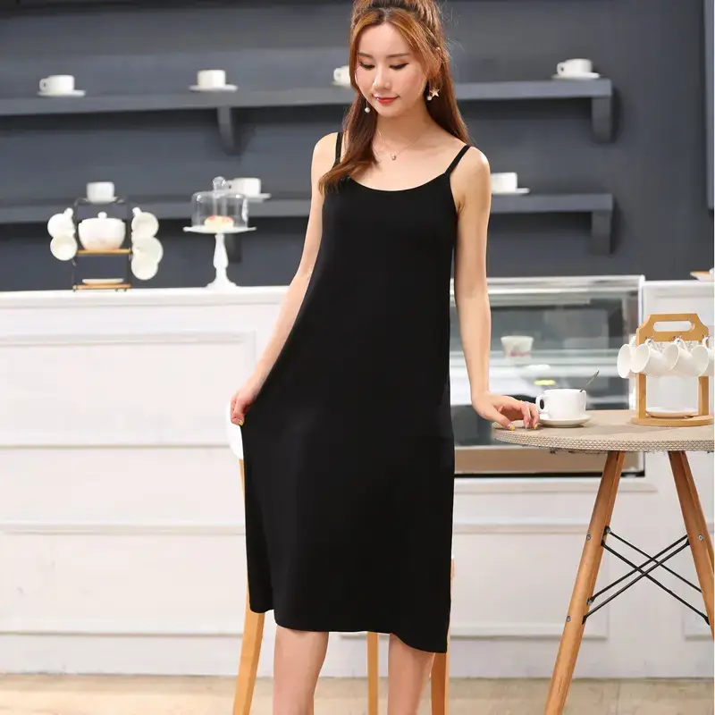 Women Summer Nightgown Petticoat Round Neck Bottoming Skirt - Image 5