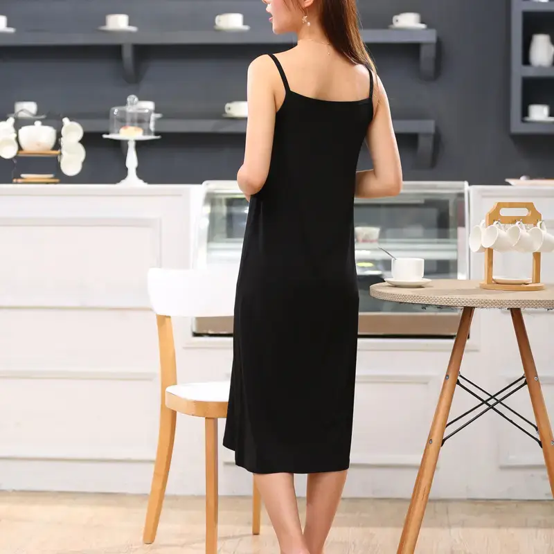 Women Summer Nightgown Petticoat Round Neck Bottoming Skirt - Image 6