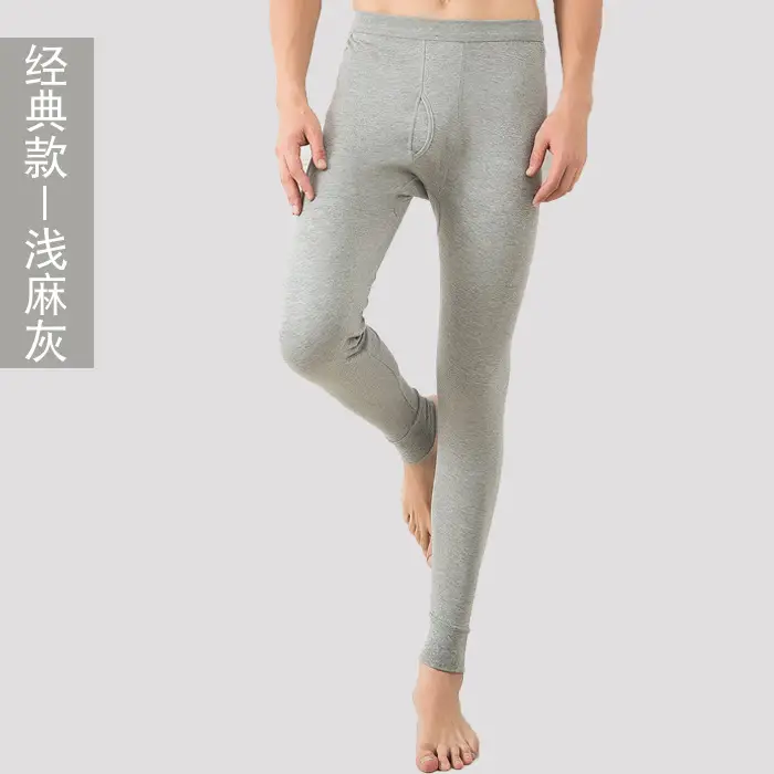 Men Cotton V-Neck Thermal Suit Gray - Image 18