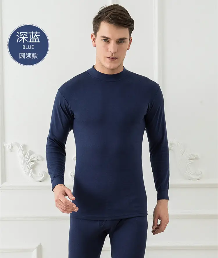 Men Cotton V-Neck Thermal Suit Gray - Image 7