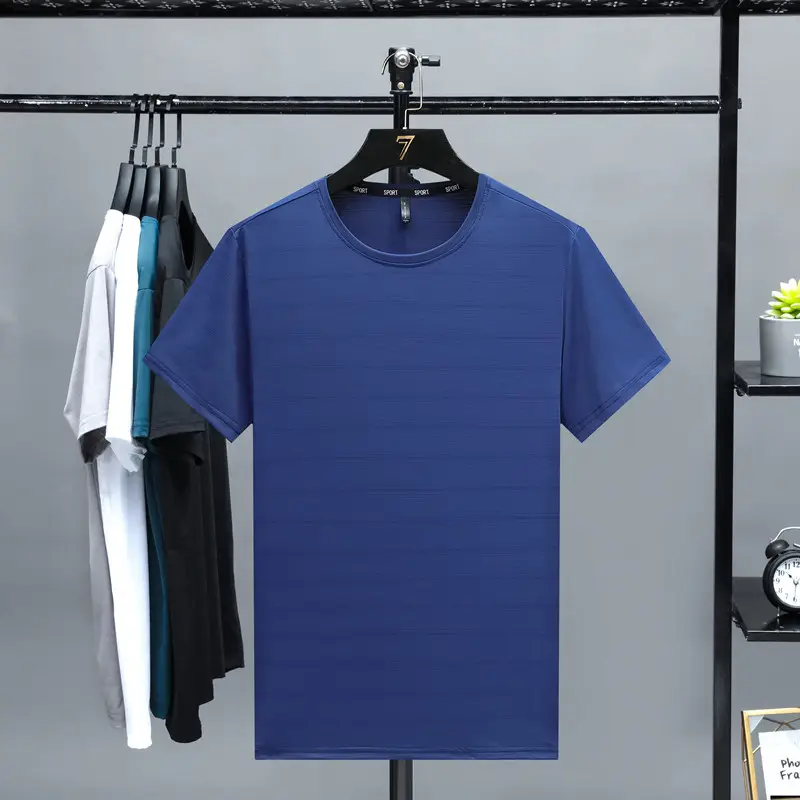 Summer Large Size Ice Silk T-Shirt Round Neck Stretch Thin Base - Image 7