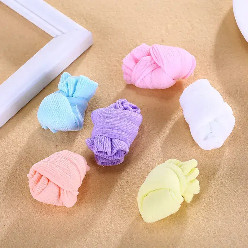 New Pink Ribbed Ankle Socks for Kids Baby Candy Color - Image 9