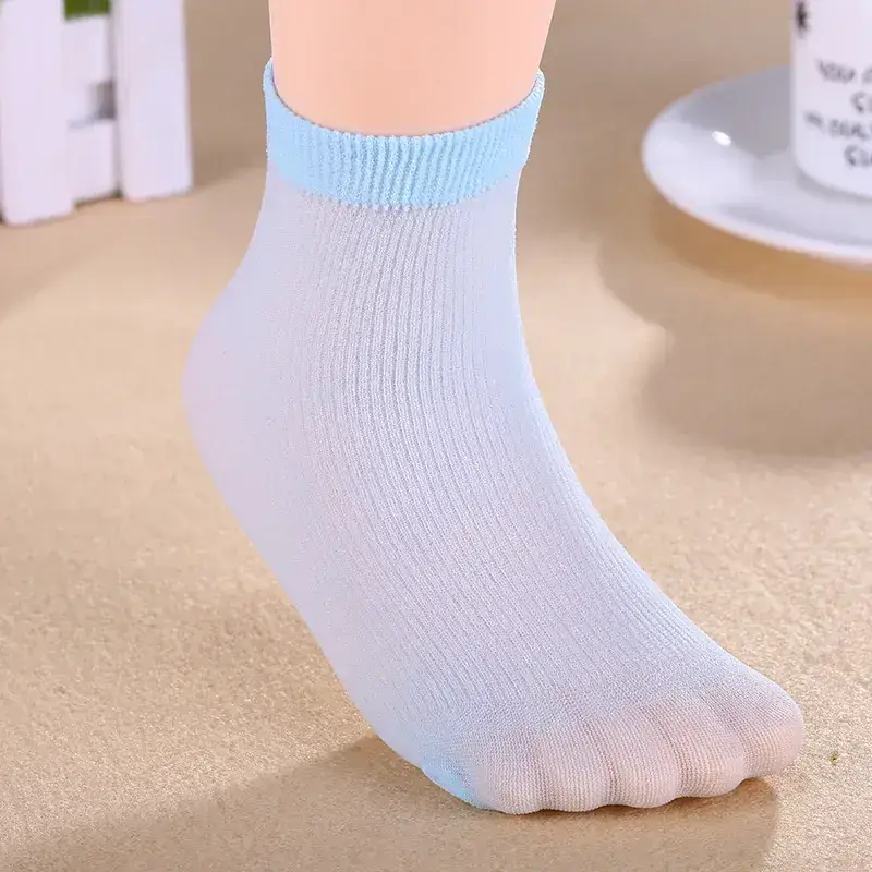 New Pink Ribbed Ankle Socks for Kids Baby Candy Color - Image 5