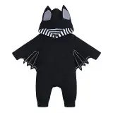 Baby Skull Skeleton Hooded Jumpsuit Black White — feature 15