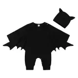 Baby Skull Skeleton Hooded Jumpsuit Black White — feature 21