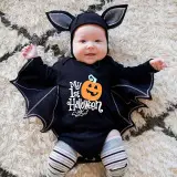 Baby Skull Skeleton Hooded Jumpsuit Black White — feature 9