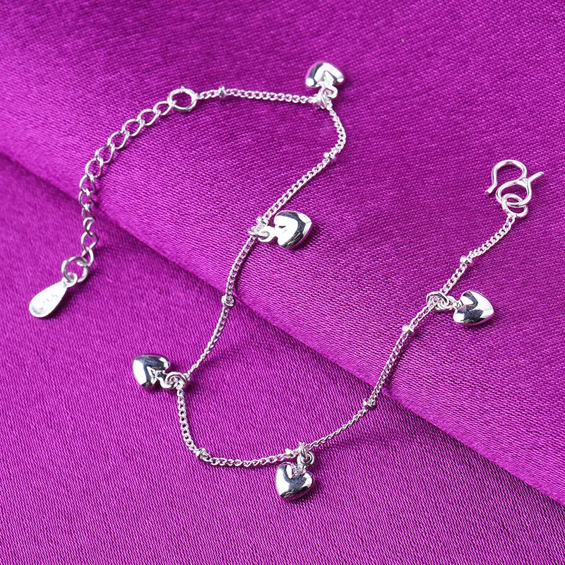 Silver Heart-Shaped Bracelet for Women - Image 2