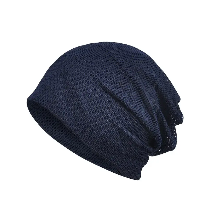 Men & Women Brimless Mesh Hat Navy Blue - Image 19